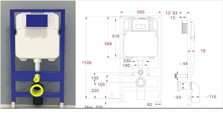 Manual concealment cistern XS-504-P